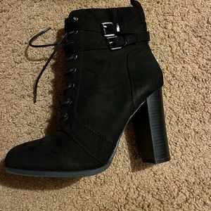 Black 3 inch heeled boots